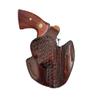 Leather Belt Holster fits Taurus 856 Defender or Model 605 692, Basket Weave Handcrafted, 3 Slot Pancake, Thumb Break, Right Handed, PulsarHolster (Brown, Taurus Model 692 4" Barrel) view 1