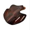 Leather Belt Holster fits Taurus 856 Defender or Model 605 692, Basket Weave Handcrafted, 3 Slot Pancake, Thumb Break, Right Handed, PulsarHolster (Brown, Taurus Model 692 4" Barrel) view 2