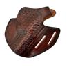 Leather Belt Holster fits Taurus 856 Defender or Model 605 692, Basket Weave Handcrafted, 3 Slot Pancake, Thumb Break, Right Handed, PulsarHolster (Brown, Taurus Model 692 4" Barrel) view 4