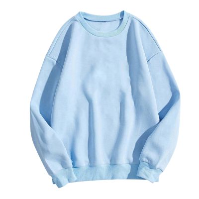 Womens Crewneck Sweatshirts Oversized Fleece Pullover Casual Long Sleeve Fashion Teen Girls Y2K Clothes Fall Outfits Light Blue