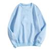 Womens Crewneck Sweatshirts Oversized Fleece Pullover Casual Long Sleeve Fashion Teen Girls Y2K Clothes Fall Outfits Light Blue view 1