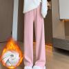 NATHGAM Womens Sweatpants Winter Warm Fleece Lined Jogger Pants High Waist Harem Long Pants Lightweight Comfy Fashion Y2K High Street Trousers Pink view 2