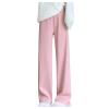 NATHGAM Womens Sweatpants Winter Warm Fleece Lined Lounge Pants High Waist Jogger Long Pants Lightweight Comfy Fashion Y2K Street American Style Trousers Pink view 1