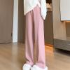 NATHGAM Womens Sweatpants Winter Warm Fleece Lined Lounge Pants High Waist Jogger Long Pants Lightweight Comfy Fashion Y2K Street American Style Trousers Pink view 4