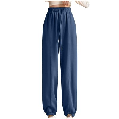 NATHGAM Womens Sweatpants Winter Warm Fleece Lined Lounge Pants High Waist Jogger Long Pants Lightweight Comfy Fashion Y2K Street American Style Trousers