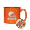 Rico Industries NFL Football Cleveland Browns Speckle 12oz Laser Engraved Campfire Mug view 1