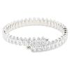 Lavencious Rhodium Plated With Clear Marquise CZ Stainless Steel Cuff Bracelets for Women Size Adjustable for 6" to 8" (Silver Clear) view 1