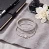 Lavencious Rhodium Plated With Clear Marquise CZ Stainless Steel Cuff Bracelets for Women Size Adjustable for 6" to 8" (Silver Clear) view 4