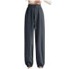NATHGAM Womens Sweatpants Winter Warm Fleece Lined Jogger Pants High Waist Harem Long Pants Lightweight Comfy Fashion Y2K High Street Trousers view 1