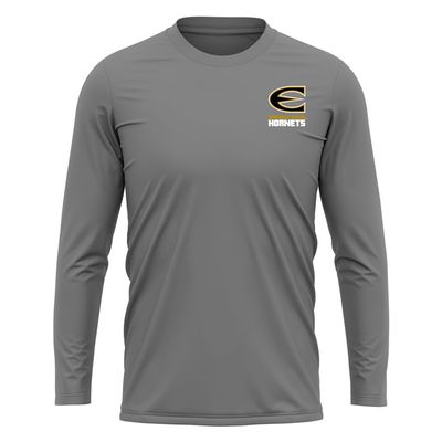 Campus Lab Emporia State University Adult Men's Sport Long Sleeve Left Chest Logo, Charcoal, Small