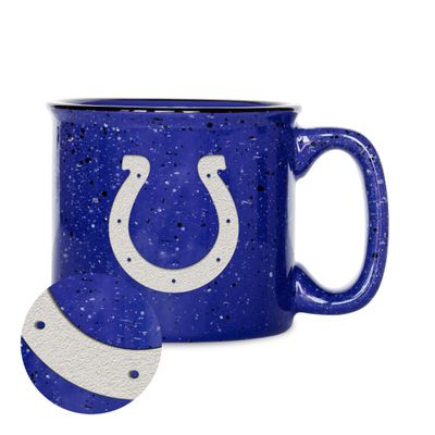 Rico Industries NFL Football Indianapolis Colts Speckle 12oz Laser Engraved Campfire Mug