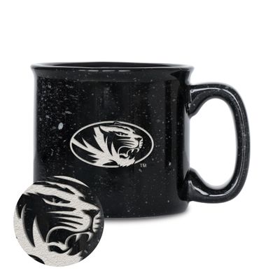 Rico Industries NCAA Missouri Tigers Speckle 12oz Laser Engraved Campfire Mug