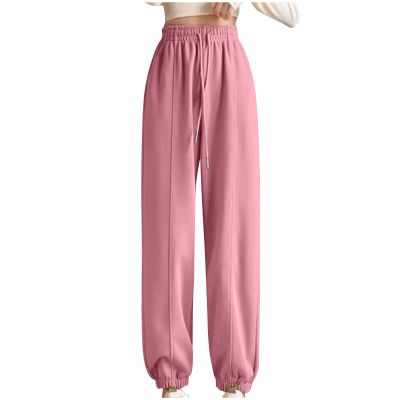NATHGAM Womens Sweatpants Winter Warm Fleece Lined Lounge Pants High Waist Jogger Long Pants Lightweight Comfy Fashion Y2K Street American Style Trousers