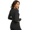 Hanes Women's Originals Rib Shirred Crop Top, Long Bell Sleeve Shirt, Lettuce Edge Hem view 2