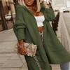 Udeniy Womens Trendy Cardigan Winter 2023 Plus Size Open Front Long Sleeve Casual Chunky Knit Outerwear with Pockets A-Green view 2
