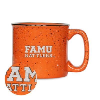 Rico Industries NCAA Florida A&M Rattlers - FAMU Speckle 12oz Laser Engraved Campfire Mug