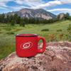 Rico Industries NHL Hockey Carolina Hurricanes Red Speckle 12oz Laser Engraved Campfire Mug view 2