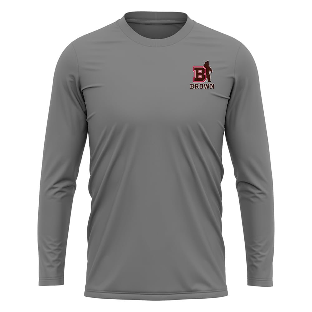 Campus Lab Brown University Adult Men's Sport Long Sleeve Left Chest Logo, Charcoal, Large