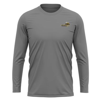 Campus Lab Cameron University Adult Men's Sport Long Sleeve Left Chest Logo, Charcoal, Large
