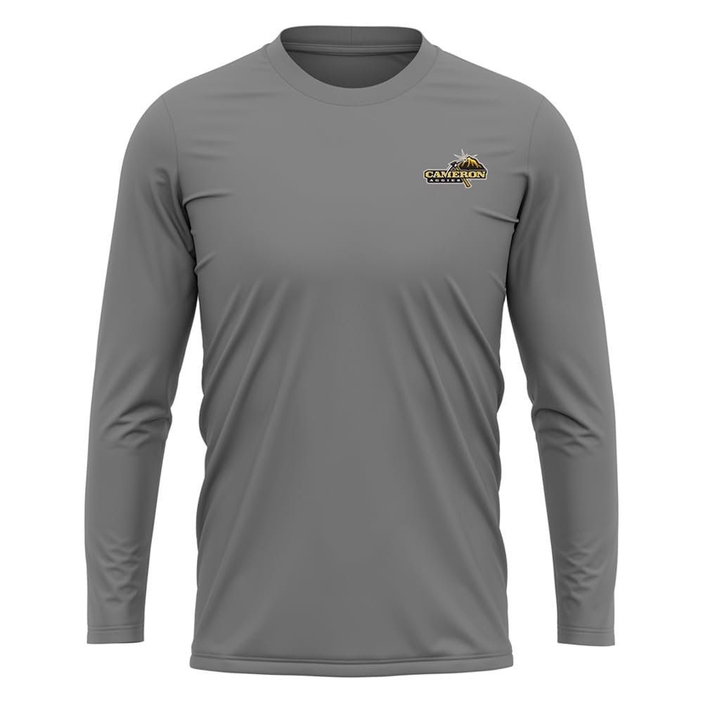 Campus Lab Cameron University Adult Men's Sport Long Sleeve Left Chest Logo, Charcoal, Large