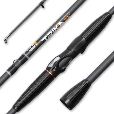 TRIKA 3X Spinning Carbon Rod 7' [ Medium Lite Power | Fast Action ] Carbon Weave Spinning Rod for Extra Sensitive Vibration | Longer Casting | Lightweight Freshwater Fishing Pole