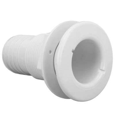 2in Marine Through Hull Fitting, White ABS Plastic Hose Coupler, Durable & Impact Resistant, Simple Installation, Perfect Replacement