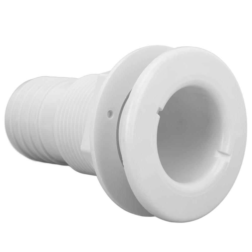 2in Marine Through Hull Fitting, White ABS Plastic Hose Coupler, Durable & Impact Resistant, Simple Installation, Perfect Replacement