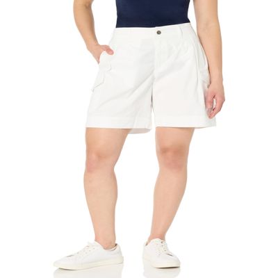 Nautica Jeans Women's Cargo Shorts, Bright White, 12