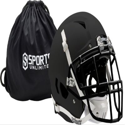 Sports Unlimited Schutt Vengeance Pro LTD II Adult Football Helmet with Facemask and Sports Unlimited Bag, Schutt Football Helmet Adult, Matte Black M