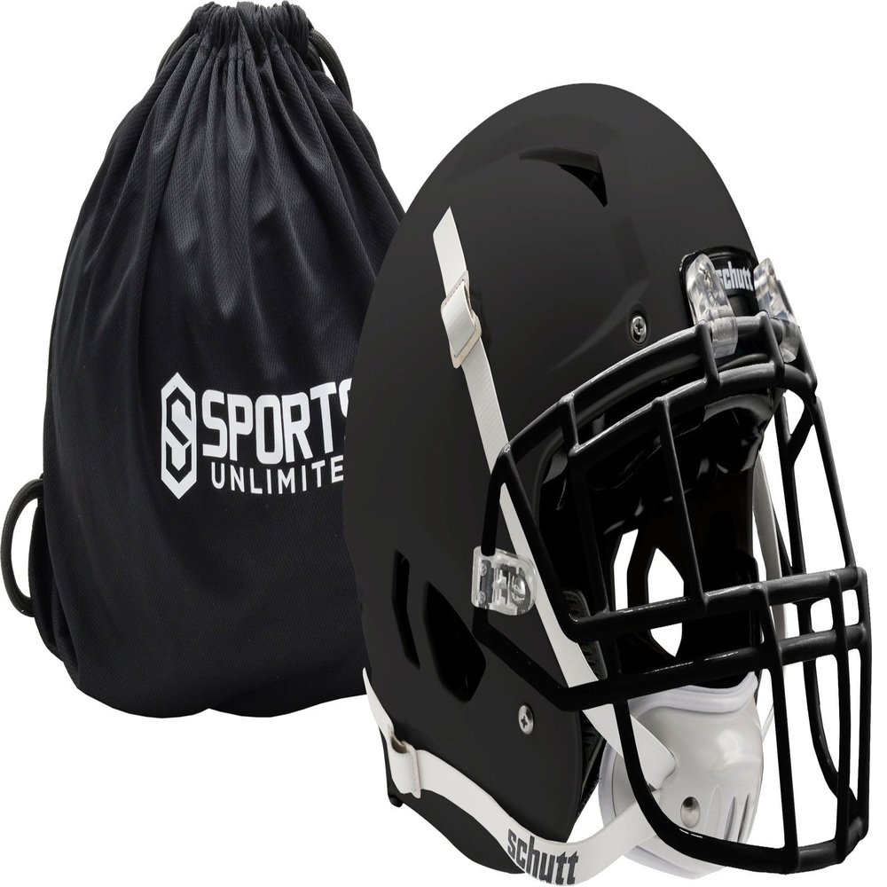Sports Unlimited Schutt Vengeance Pro LTD II Adult Football Helmet with Facemask and Sports Unlimited Bag, Schutt Football Helmet Adult, Matte Black M
