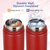 HASLE OUTFITTERS Insulated Water Bottle 16 oz Double Wall Vacuum Stainless Steel Water Bottle Leak Proof for School Wide Mouth with Straw Lid & Spout Lid Keeps Cold and Hot(Red,4pack) view 4