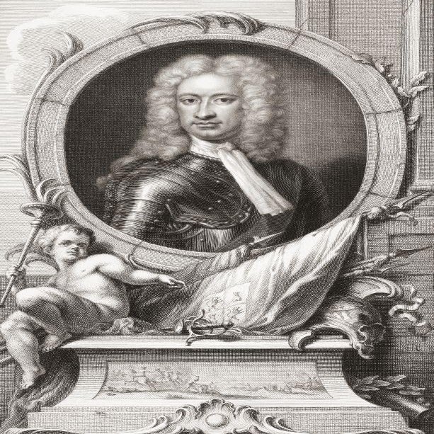 Charles Mordaunt 3rd Earl of Peterborough and 1st Earl of Monmouth 1658 to 1735. English nobleman and military leader. From the 1813 edition of The Heads of Illustrious Persons of Great Britain Engraved by Mr. Houbraken and Mr. Vertue With Their Live