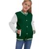 Mowbeat Kids Baseball Jacket Girls Bomber Jackets Boys Varsity Coats Top for Girl Sports Track Outerwear (Green, 9-10Years) view 2