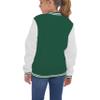 Mowbeat Kids Baseball Jacket Girls Bomber Jackets Boys Varsity Coats Top for Girl Sports Track Outerwear (Green, 9-10Years) view 3
