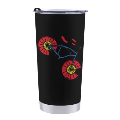 Colorado Flag and Bicycle Stainless Steel Tumbler Insulated Travel Mug Water Bottle Portable Coffee Cup for Indoor Outdoor
