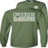 Fire Rescue Long Sleeve Shirt-Military Green-3x view 1