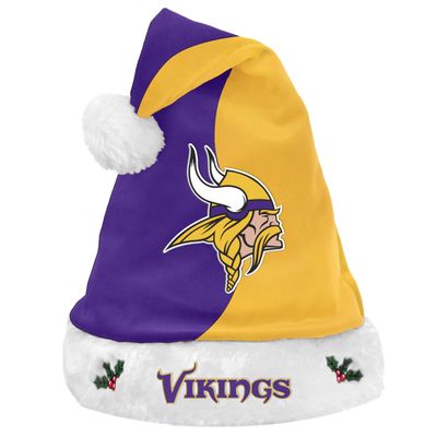 FOCO NFL 2017 Basic Plush Holiday Christmas Santa Hat (Minnesota Vikings)