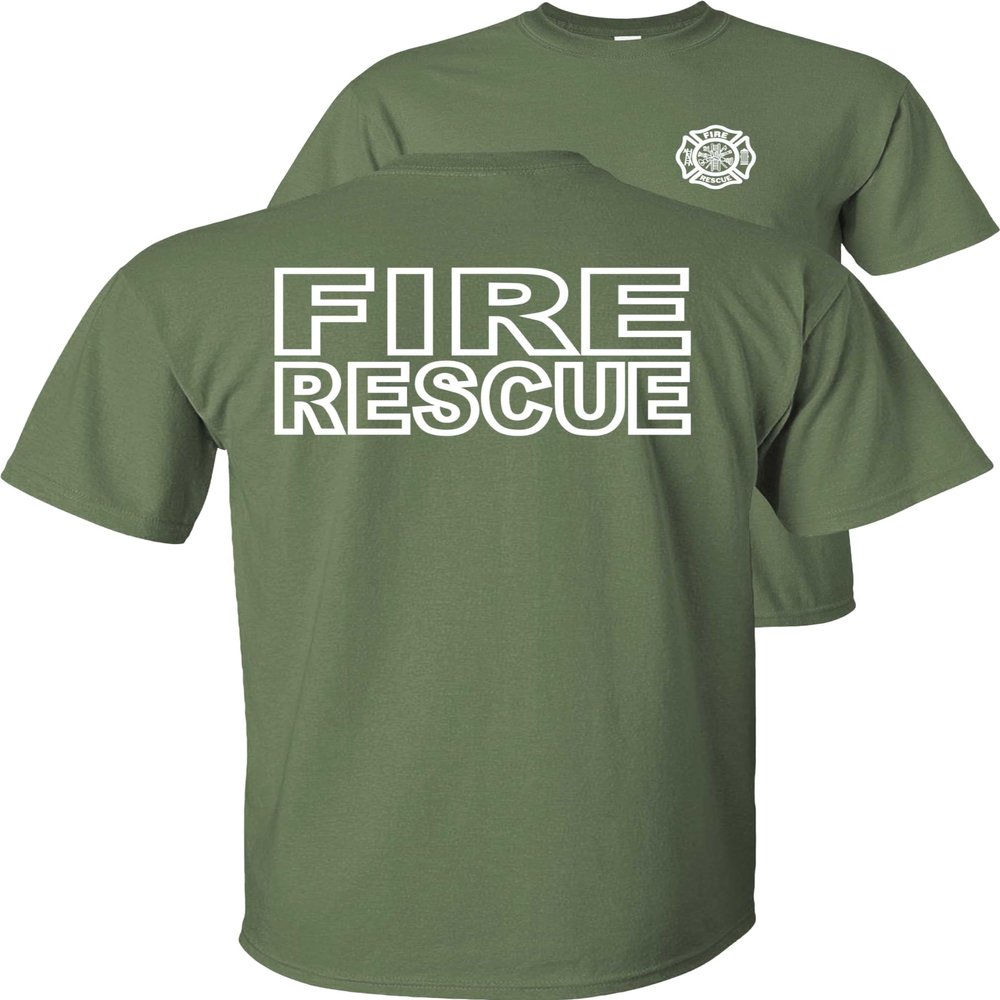 Fire Rescue T-Shirt-Military Green-S