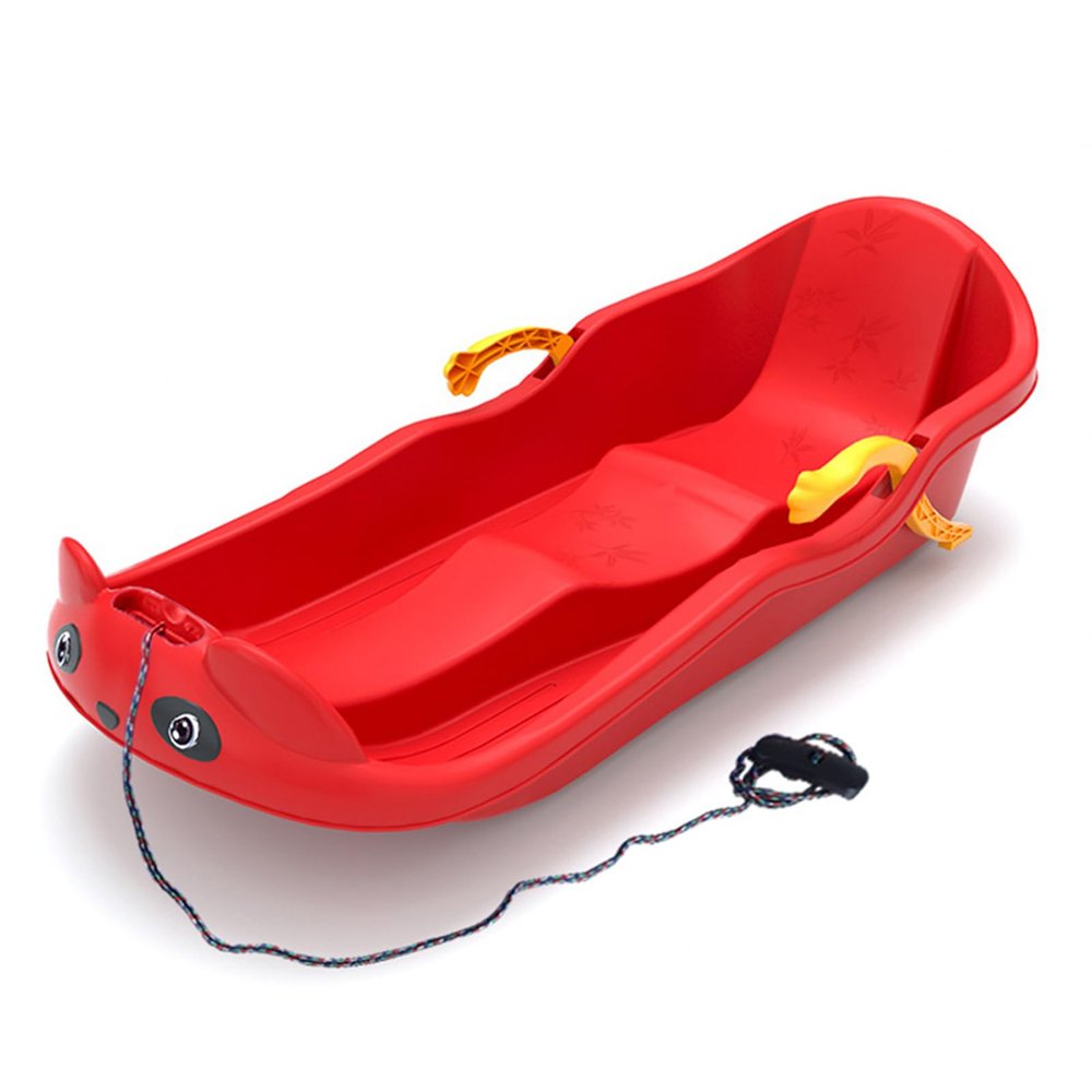 TUOYIBO Two-Person, Two-Seater Thickened Sledges, Two-Handle Children's Sledges, Frost-Resistant and Wear-Resistant Sledges, Sledges with Pull Ropes