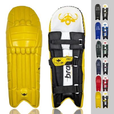 Bratla Pro Colored Cricket Batting Pads Legguard Adult (Yellow)