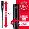 Franklin Sports Metal Youth Baseball Bat - Heist Kids Bats for Ages 8-12 - 2 5/8" Inch Big Barrel - Youth Drop -10 Aluminum Bats - USA Baseball Approved - 26" Inch / 16oz. - Royal 1000 view 3