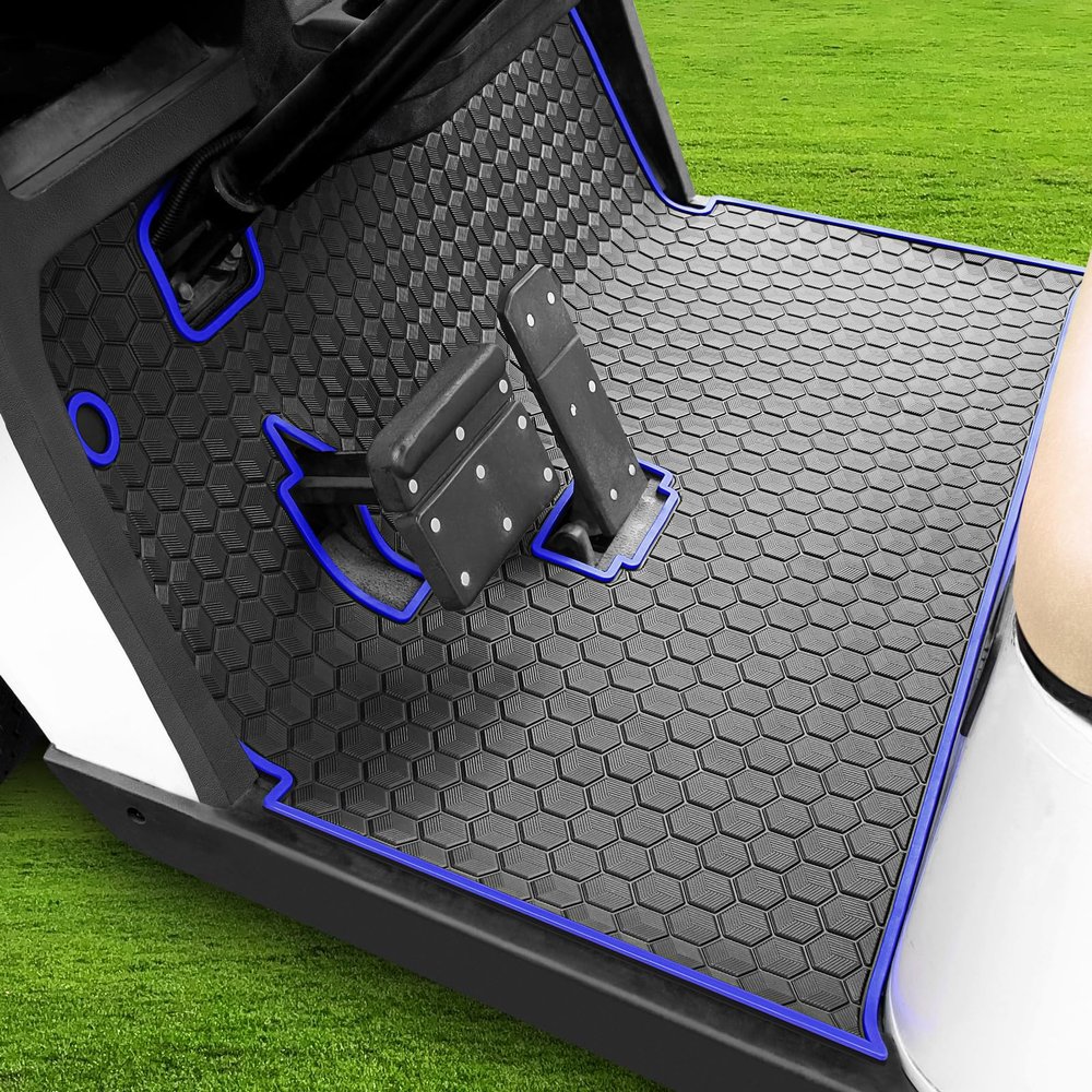 EZGO TXT Golf Cart Floor Mat, Upgraded Non-Slip Improved Full Coverage Liner Mats Unique with 8mm Thickness Rubber, Fits for EZGO TXT (1994+), EX1 (2020), Valor, Cushman Workhorse & Express S4