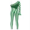 YOOJOO Womens Christmas Candy Cane Striped Long Sleeve Dance Unitard Jumpsuit Stage Performance Costume D2075Green X-Large view 4