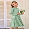 Arshiner Green Dress for Girls Long Sleeve Tween Spring Formal Wedding Midi Flowy Dresses 10-12 view 3