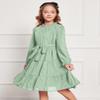 Arshiner Green Dress for Girls Long Sleeve Tween Spring Formal Wedding Midi Flowy Dresses 10-12 view 4