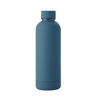 FAMKX 17oz Stainless Steel Insulated Narrow Mouth Sports Water Bottle, Double wall Cola Shape Vacuum flask (500ml, Navy)