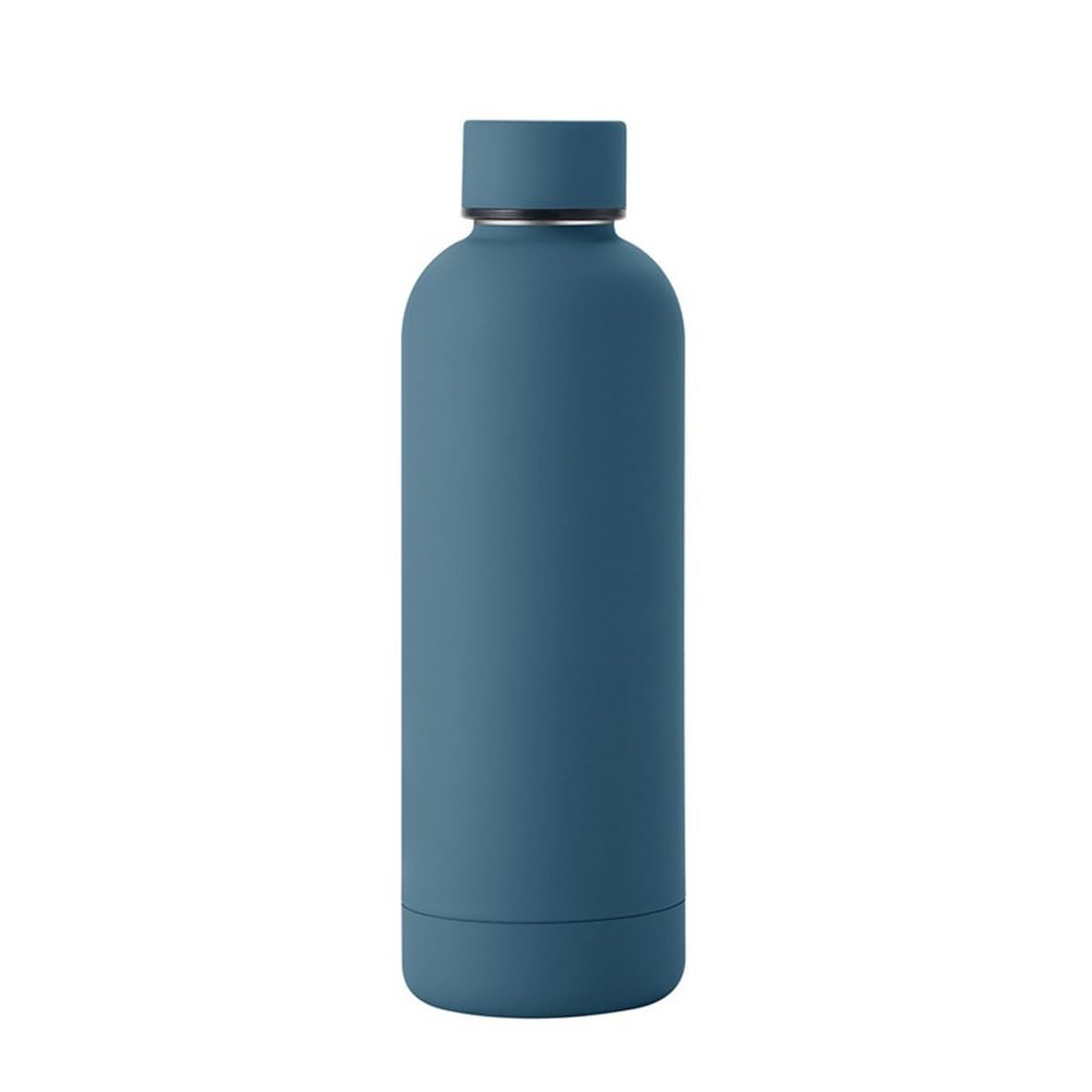 FAMKX 17oz Stainless Steel Insulated Narrow Mouth Sports Water Bottle, Double wall Cola Shape Vacuum flask (500ml, Navy)