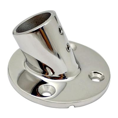 Heavy Dudy 316 Stainless Steel Boat Round Base,30/45/60/90 Marine Yacht Hand Rail Fitting Rail Tube Stanchion Base Column Accessories -1Pack (Inner Diameter:1 inch, Option60 Degree)