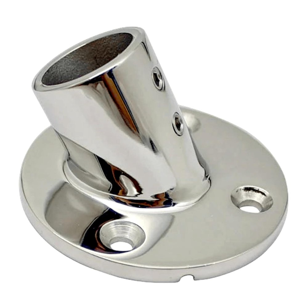 Heavy Dudy 316 Stainless Steel Boat Round Base,30/45/60/90 Marine Yacht Hand Rail Fitting Rail Tube Stanchion Base Column Accessories -1Pack (Inner Diameter:1 inch, Option60 Degree)