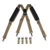 KUNN Tactical Duty Belt Suspenders with Metal Hook,Men Padded Police Harness for Duty Belt,Khaki view 1